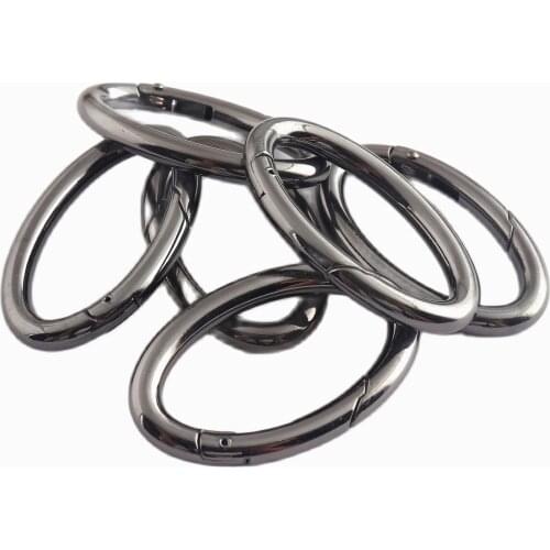 38mm Oval Ring Spring Opening Buckle Gunmetal Zinc Alloy Spring Clasp Snap Trigger Hook Purse Bag Handbag Jewelry Hardware