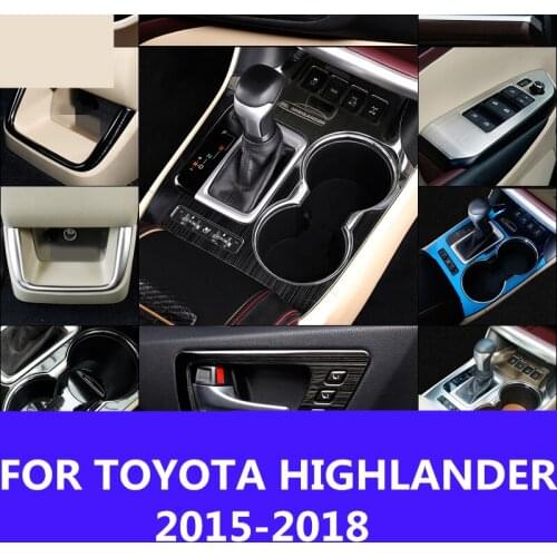 Stainless Steel Full Set Interior Decoration Trim Kit Car Decorative Frame Circle Accessories FOR TOYOTA HIGHLANDER 2015-2018