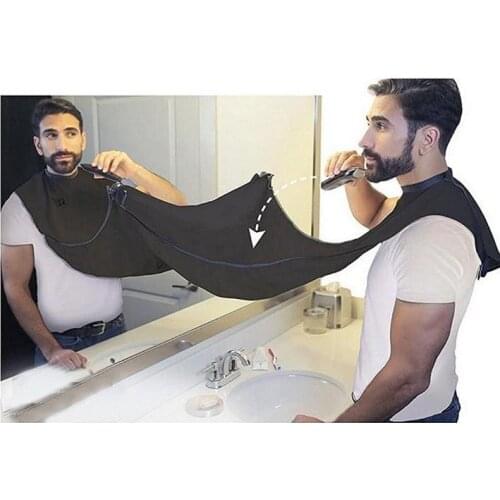 Pongee Beard Shave Apron Bib Trimmer Razor Holder Rack Hair Shave Apron Shaving Shaver Holder Bathroom Organizer Gift for Man