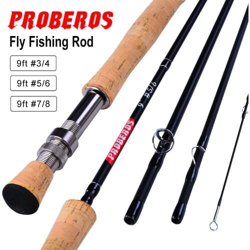 1PC 9FT 2.7M 4 Section Line wt 3/4 5/6 7/8 Japan Carbon Fiber Fly Fishing Rod Soft Cork Handle Fly Rod Fishing Tackle