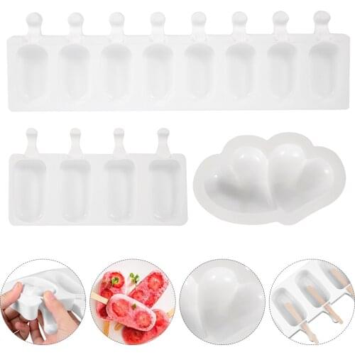 1 Pcs 2/4/8 Hole Ice Cream Mould Silicone Molds DIY Ice Cube Moulds Ice Cream Maker Dessert Molds Tray Popsicle Barrel