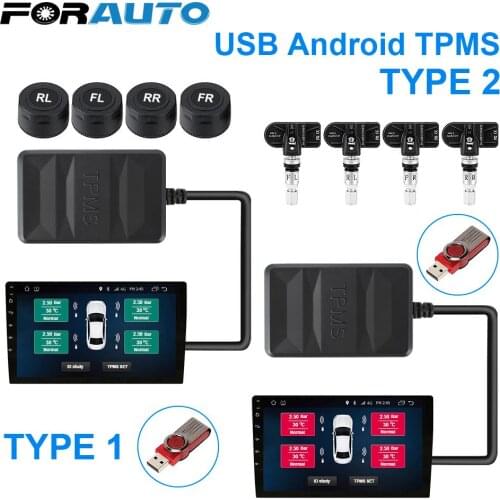 For Car Radio DVD Player USB TPMS Tire Pressure Monitoring System Spare Tyre Internal External Sensor Android TPMS