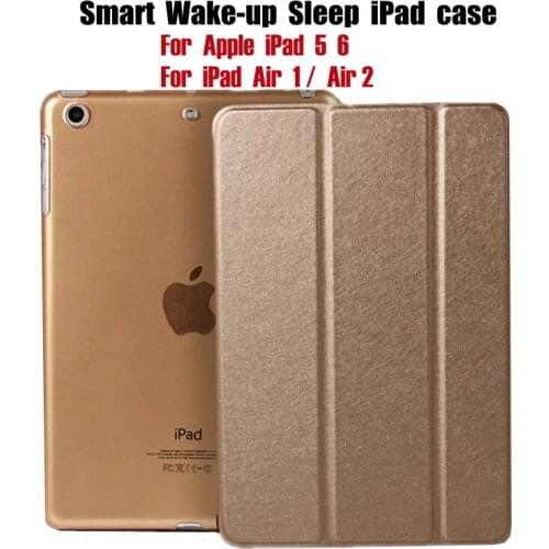 Ultra-thin Smart Wake Up Sleep Stand Holder Case for iPad 6 / Air 2 Magnetic Flip Leather Cases for Apple iPad 5 / Air 1 9.7"