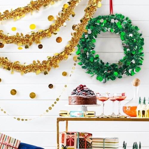 2M Christmas Decoration Bar Tops Colorful Bar Ribbon Garland Christmas Tree Ornaments New Year Party Festival Decor Supplies