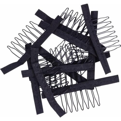 5 Colors Lace Wig Clips Steel Tooth Polyester Durable Cloth Wig Combs For Hairpiece Caps Wig Accessories Tools 10Pcs/Lot