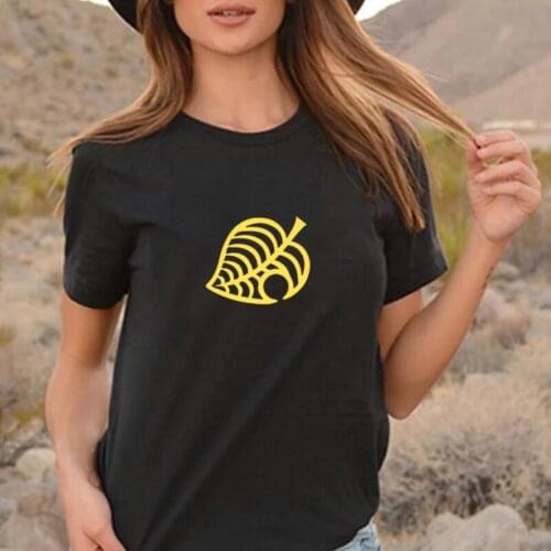 Crossing Leaf Female T Shirt 2021 Unique Cotton Short Sleeve Femme Tops Funny Graphic Tee O-neck Womens Streetwear