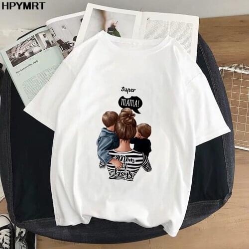 T Shirt Women Mothers day Love Female Tee Super Mama Tshirt 2020 summer Fashion Clothing Harajuku White kawaii T-shirts femme