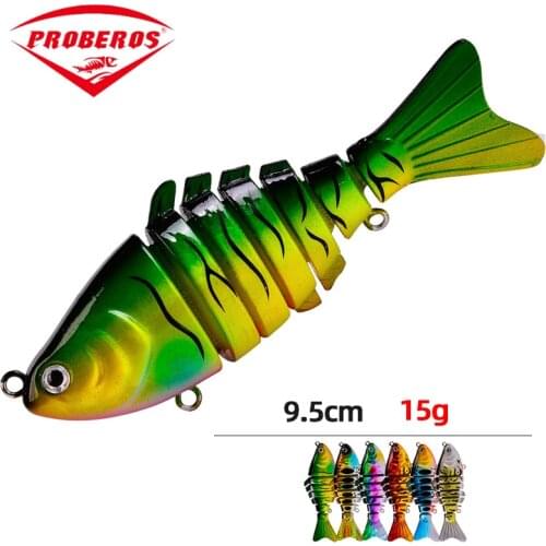 1Pcs Summer Fishing Gear Bionic Multi Section Swim Hard Bait 9.5cm 15g Artificial Wobblers Rotating Trolling Pike Carp Crankbait