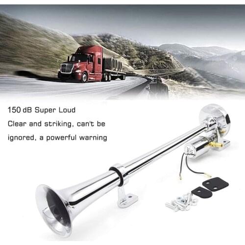 1Pc Super Loud Air Horn Chrome 45MM Car Boat Train Horn 12V / 24V Big Solenoid Valve Electronic Horn Siren Claxon No Compressor