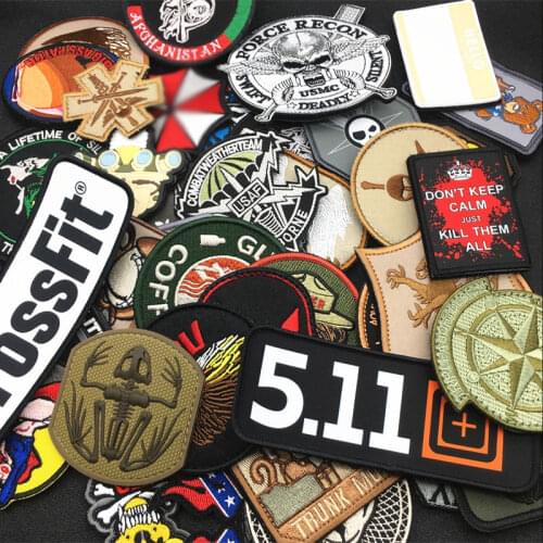 1pc Military Patch 511 Embroidery GUNFIGHTER Skull Bear Monkey Tactical Badge Armban Army Fans Clothing Backpack Decor