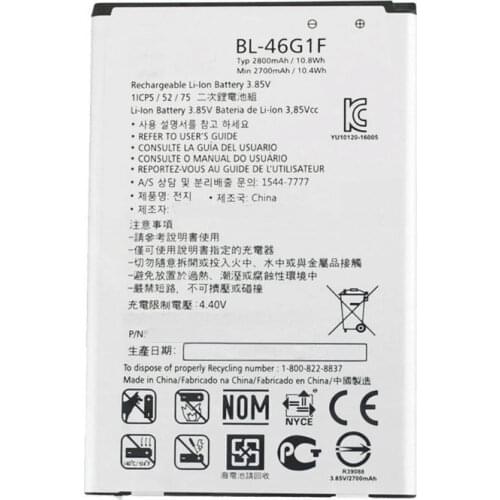 10pcs /lot 2800mAh 3.85V BL-46G1F Replacement Battery For LG K10 (2017) K425 K428 K430H K20 Plus TP260 X400 LGM-K121 M250 MS250
