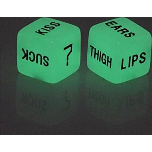 2pcs Funny Glow in Dark Love Dice Toys Adult Couple Lovers Games Aid Sex Party Toy Valentines Day Gift for Boyfriend Girlfriend
