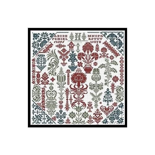 FLOWERS 3 Cross Stitch Set Chinese Cross-stitch Kit Embroidery Needlework Craft Packages Cotton Fabric Floss Embroidery