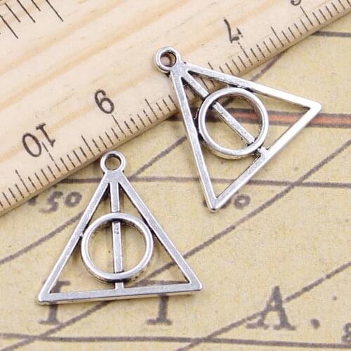 25pcs Charms Hallows Deathly 22x21mm Tibetan Pendants Antique Jewelry Making DIY Handmade Craft For Bracelet Necklace