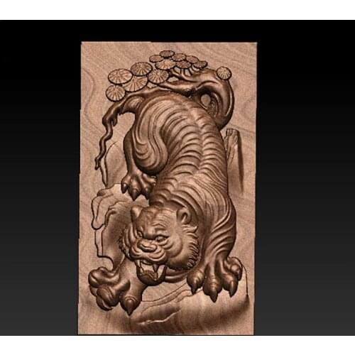 3d model relief for cnc or 3D printers in STL file tiger relief