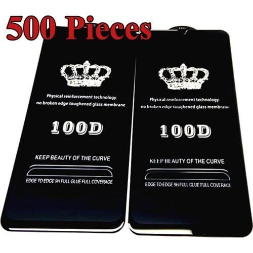 500pcs 100D Tempered Glass Full Glue Coverage Screen Protector Guard Film For iPhone 12 Mini 11 Pro Max XS XR X 8 7 6 Plus SE