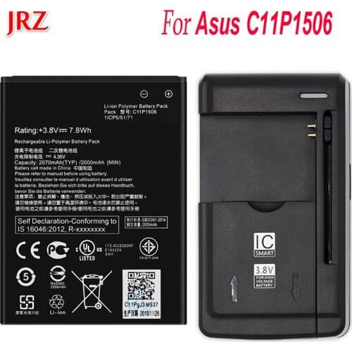 2070mAh C11P1506 Battery Mobile Phone Replacement Batteria Batterie For ASUS Live G500TG ZC500TG Z00VD ZenFone Go+ charger