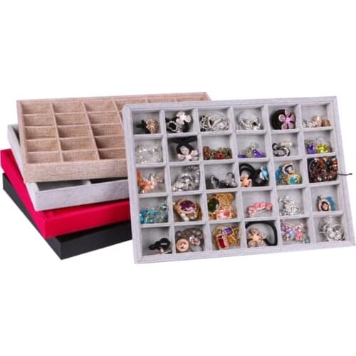 Premium Velvet Stackable Jewelry Tray Showcase Display Organizer for Necklaces Anklets Storage Box Case Jewelry Packaging