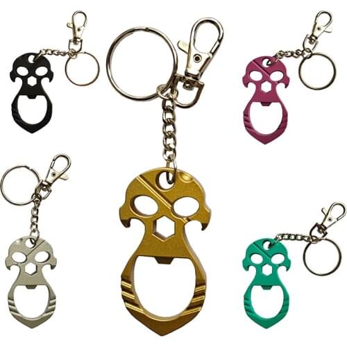 Skeleton Skull Shape Finger Tiger Keychain Corkscrew Multifunctional Keyring Purse Handbag Ornament Brass Knuckl Key Chain