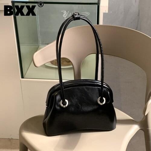[BXX] Vintage PU Leather Bags For Women 2021 Spring Fashion Branded Shoulder Hand Bag Lady Trend Handbags and Purses HQ926