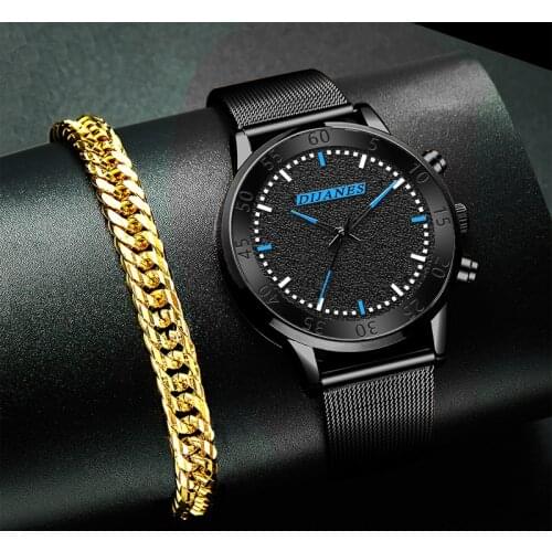 Fashion Mens Minimalist Watches Men Business Casual Bracelet Quartz Wristwatch Stainless Steel Mesh Belt Watch relogio masculino