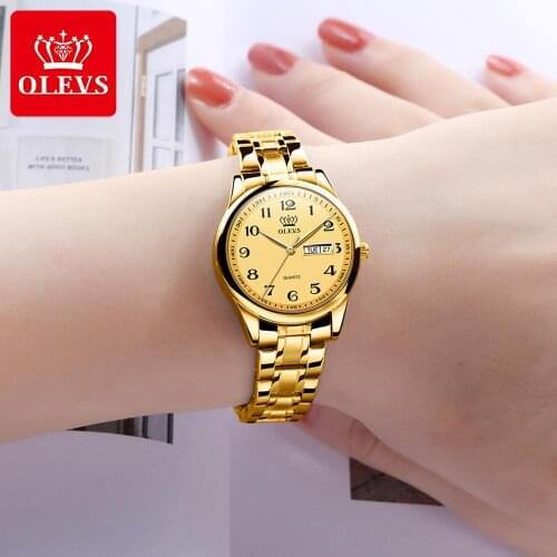 OLEVS Fashion Women Watches Luxury Waterproof Quartz Wristwatch Ladies Classic Stainless Steel Clock Gift Relogio Feminino Reloj