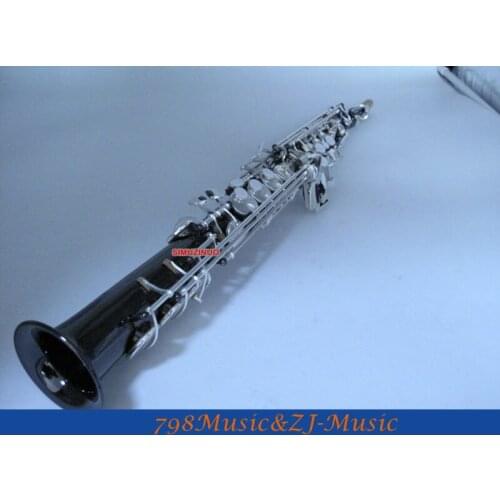 Black Nickel Soprano Saxophone Bb key to High F key and G key-2 Necks