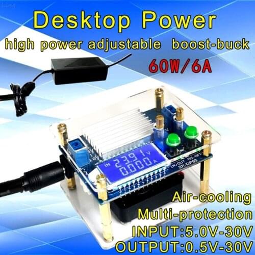 DC DC Boost Buck Voltage Converter Adjustable CC CV Power Module 6A 60W with Fan L29K