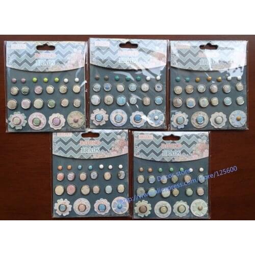 DIY Photo Album Decoration DIY Scrapbooking Embellishments Decorative Round Pearl Rhinestone Epoxy Brads