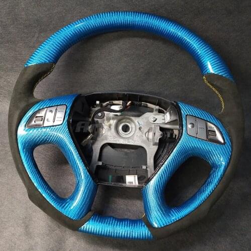 Customized Leather Carbon Fiber Steering Wheel For hyundai tucson 2010