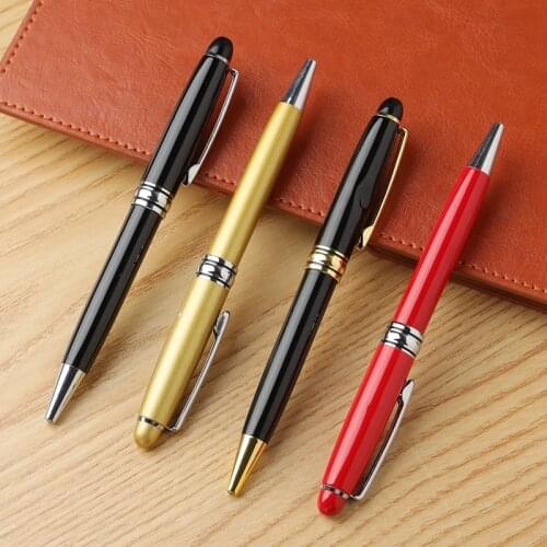 Classic Design Rotating Metal Pen Modern Creative Ink Ballpoint Pen Gold Silver Clip Office School Writing Stationery Supplies