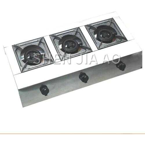 Commercial stove natural gas / liquefied gas stove Stainless steel three-hole honeycomb furnace Desktop gas stove