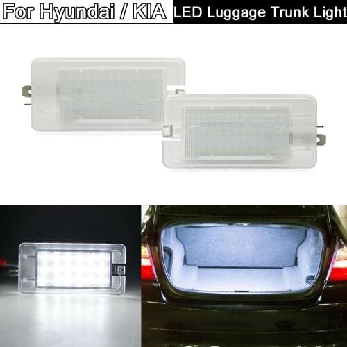 2Pcs White LED Luggage Compartment Trunk Lights Luggage Glove Box Lamp For Hyundai Accent Elantra Equus For Kia Rio Forte Amanti