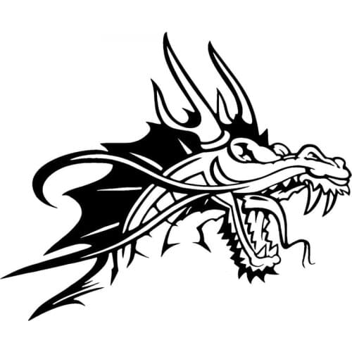 Cool Dragon Pattern, High Quality Decals, Car Window Decoration, Personalized Pvc Waterproof Decals, Black/white, 18cm*15cm