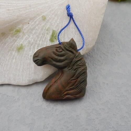 Birthday Gift New Carved Multi-color Picasso Jasper Pendant Bead,35x30x7mm10.6g