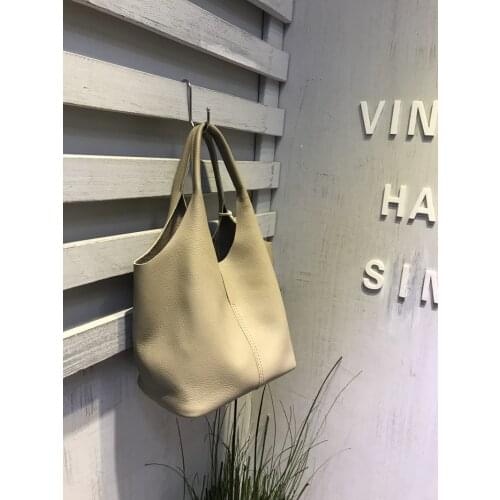 Vendange fashion womens bag genuine leather handmade shoulder bag retro casual vegetable basket bag 2606