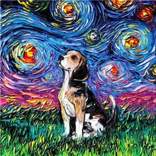 Animal Dog DIY 11CT Cross Stitch Embroidery Kits Needlework Craft Set Cotton Thread Printed Canvas Home Decoration Dropshipping