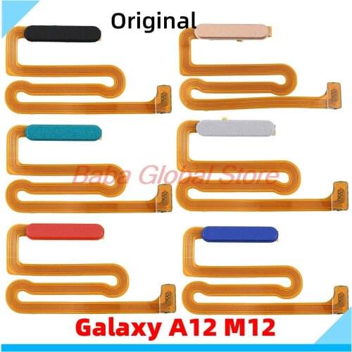 Original For Samsung Galaxy A12 M12 A125 M127 Home Button Touch ID Fingerprint Sensor Flex Cable