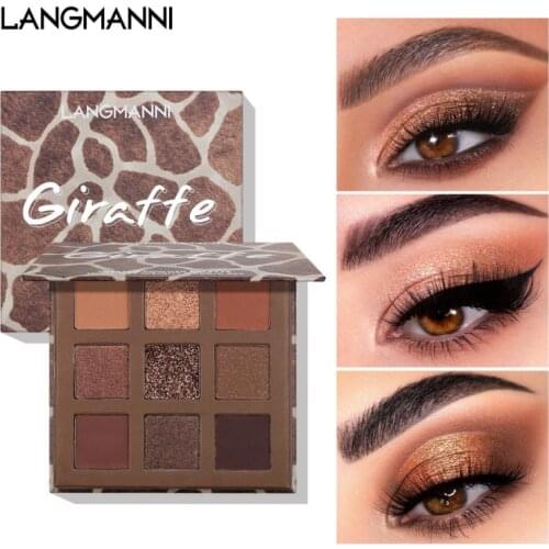 9 Colors Animal Series Matte Pearlescent Eyeshadow Palette Matte Glitter Pigment Cosmetics Eye Shadow Makeup Palette TSLM1