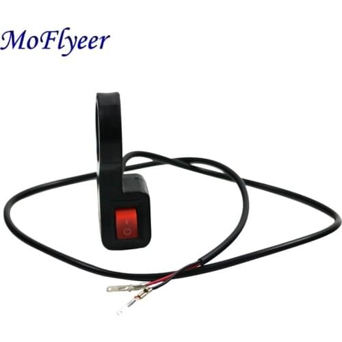 MoFlyeer 22mm 7/8" Motorcycle Handlebar Switches Headlight Fog Light Switch With Two Bullet Connectors For Honda For Yamaha