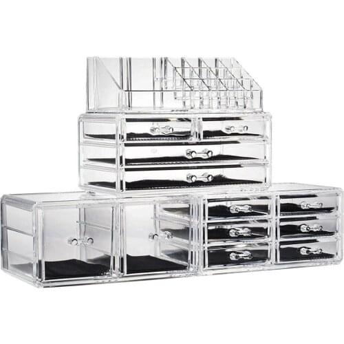 Plastic Cosmetics Storage Rack Transparent