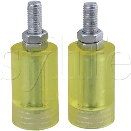 Flat 36mm Dia 60mm Heigh M12 Thread PP Guiding Wheel Transparent Yellow