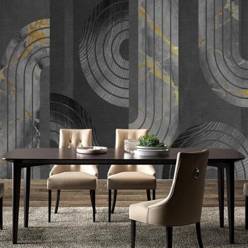 Custom Photo Wallpaper Retro Marble Geometric Line Mural Living Room TV Sofa Bedroom Home Decor Wall Painting Papel De Parede 3D