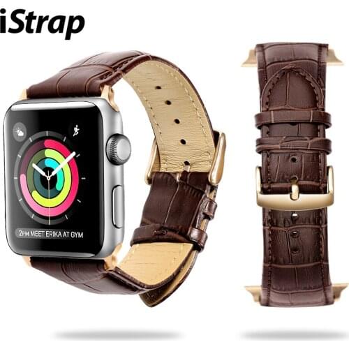 IStrap Watch Band Genuine Leather straps Watchbands 12mm 18mm 20mm 22mm Watch Accessories Suitable for Apple Watch Band