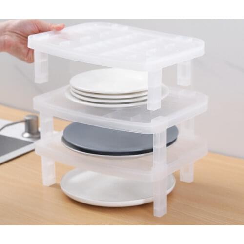 Stackable Dish Racks For Kitchen Supplies Plastic Draining Dishes Storage Holder Sink Shelf Bowl Plate Organizer Bathroom Shelf