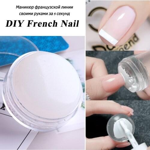 Stamp For French Nails Soft Silicone Nail Stamp With Cap Clear French Molds Tips Stencils Plates Painting Manicure Tools