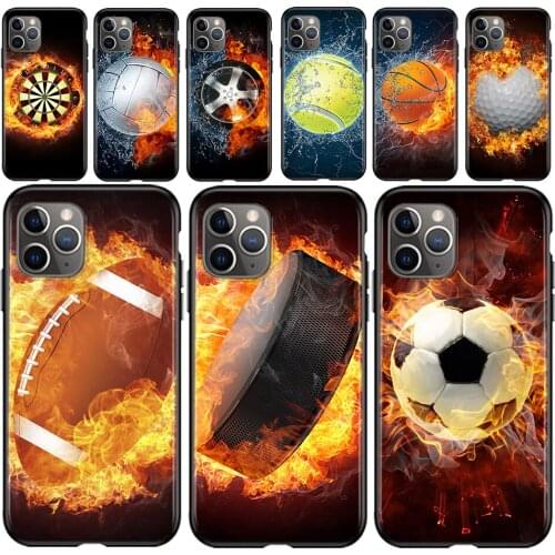 Football Baseball Hockey Silicone Cover For Apple IPhone 12 Mini 11 Pro XS MAX XR X 8 7 6S 6 Plus 5S SE Phone Case
