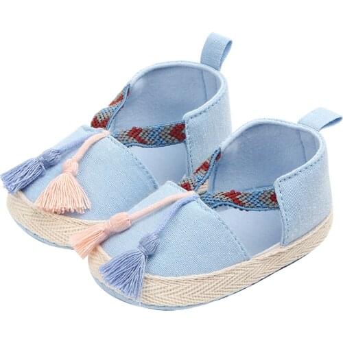 Infant Baby Crib Shoes, Soft Sole Tassels Prewalker Flats Anti-Slip Princess Dress Shoes Breathable Deodorant Casual
