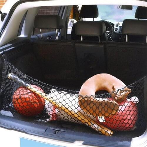 Universal Car Trunk Net Luggage Storage Cargo Organizer Nylon Stretchable Elastic Mesh Net with 4 Plastic Hooks