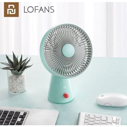 LOFANS Desktop Circulating Fan 100 Degree Shaking Head Portable Fan Type-C Chargeable Wind Speed Adjustable Mute Laptop Cooler